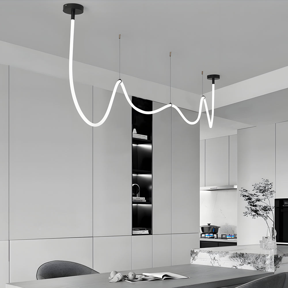 Modern Minimalist LED Silicone Rope Pendant Chandelier