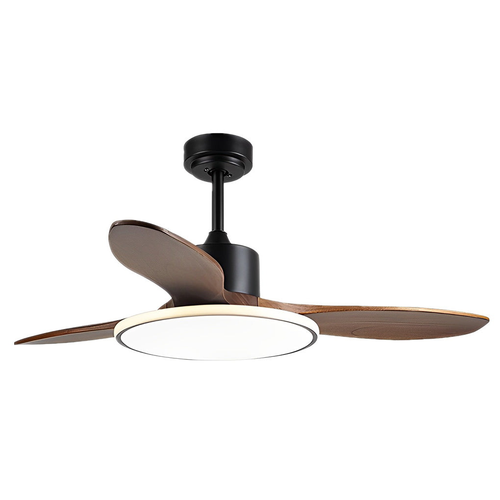 Wood Mute 3 Step Dimming LED Nordic Ceiling Fans Light with Remote Control