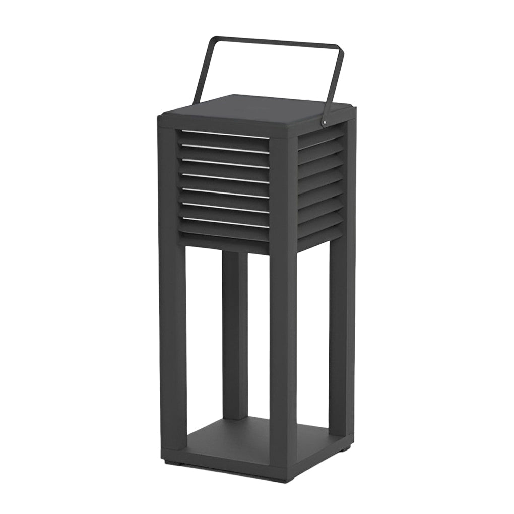 Square Waterproof LED Black Modern Portable Lawn Lamp Solar Outdoor Light