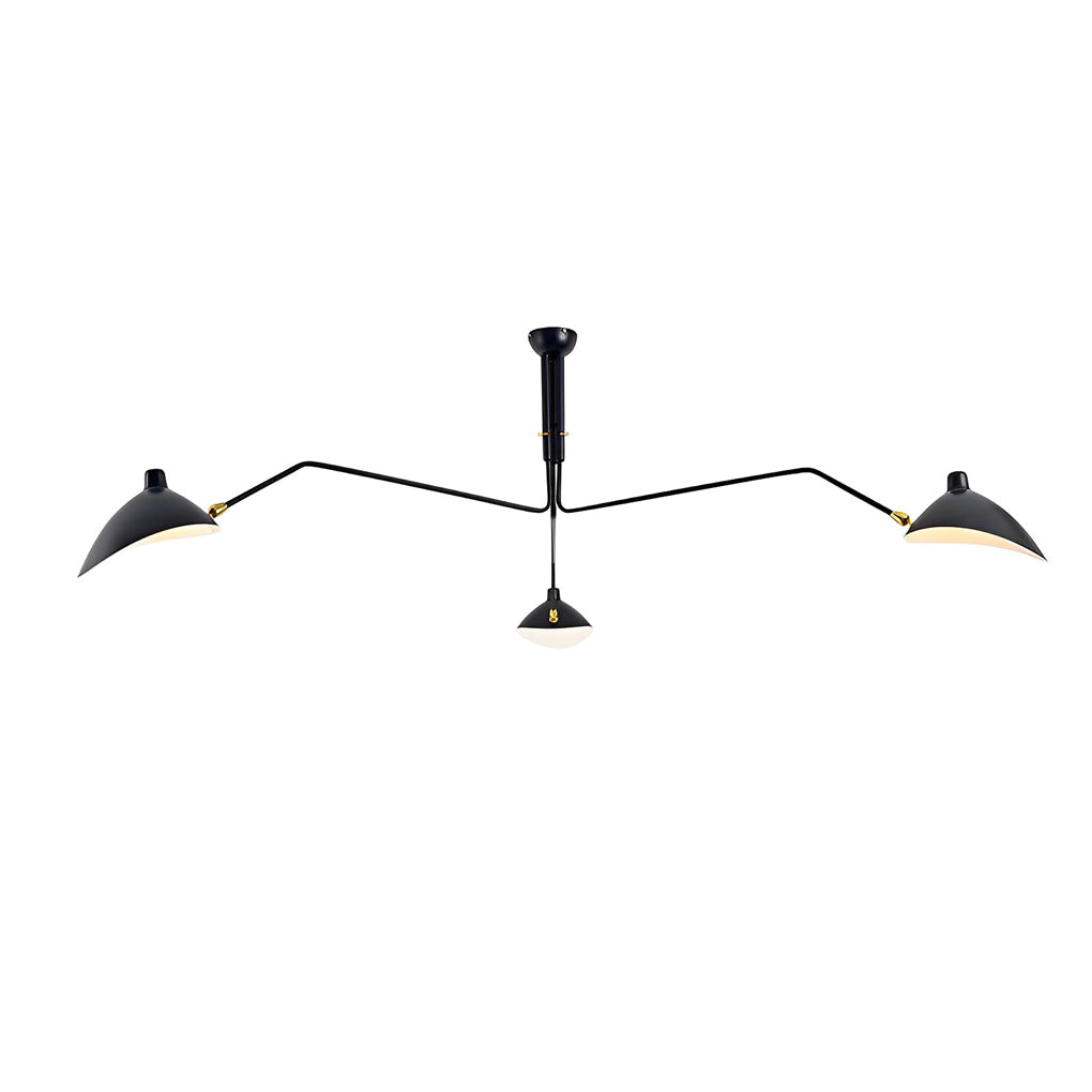 Adjustable Swing Long Light Arm Duckbill Shade Black Modern Chandelier