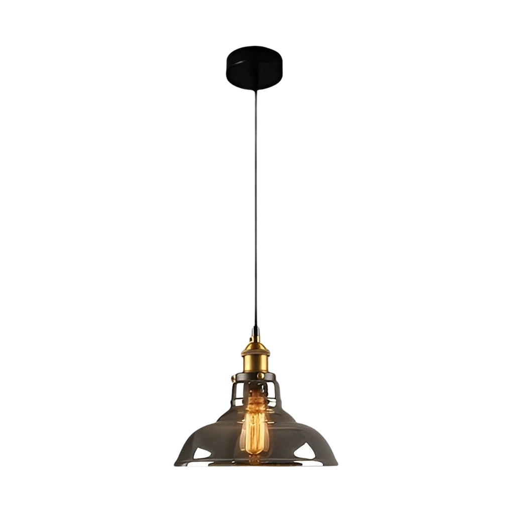 Retro Creative Glass Electroplated Smoke Gray Industrial Pendant Lamp