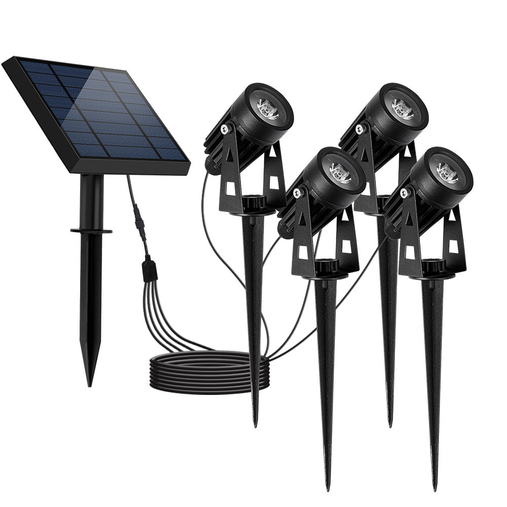 4-In-1 Adjustable Solar Outdoor Spotlight, 100-200 Lumens