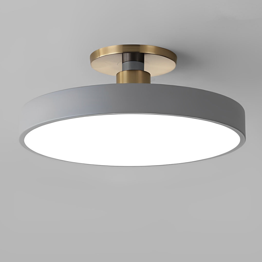 Modern Thick Circular LED Nordic Semi-Flush Mount Ceiling Light