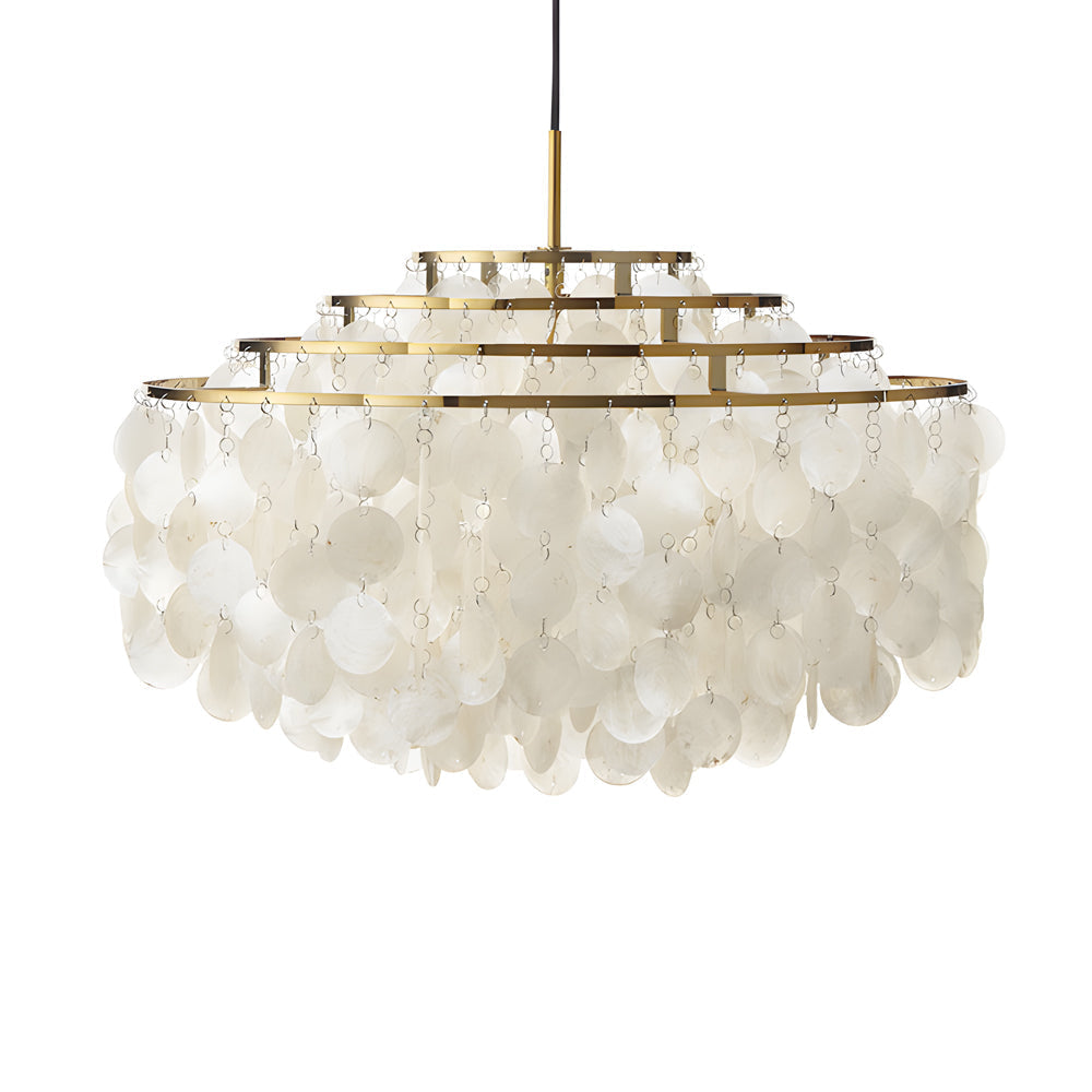 Seashell Discs Chandelier - 39.4'' Chain Length Pendant Lights