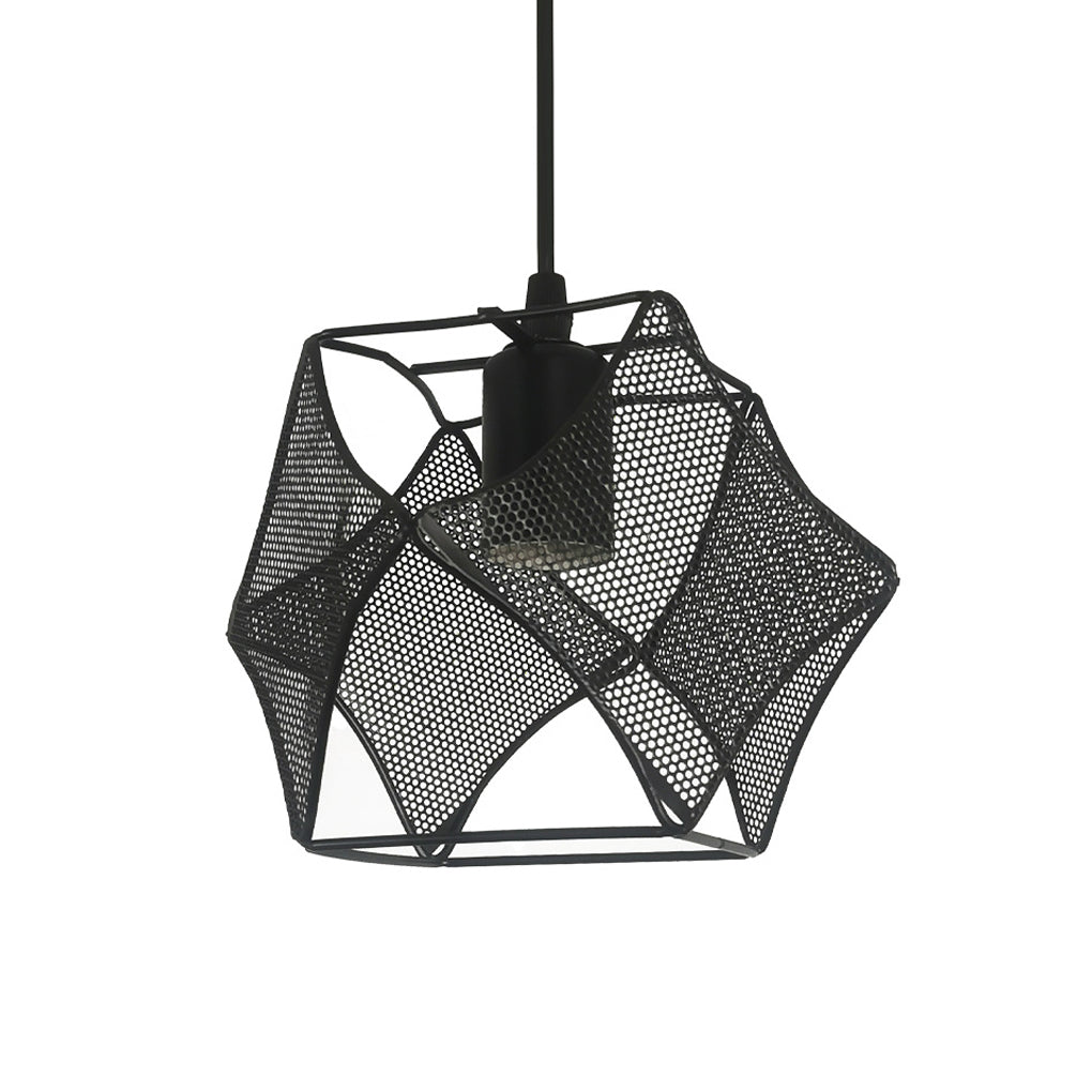 Retro Geometric Iron Mesh Black Industrial Style Chandelier Pendant Lamp