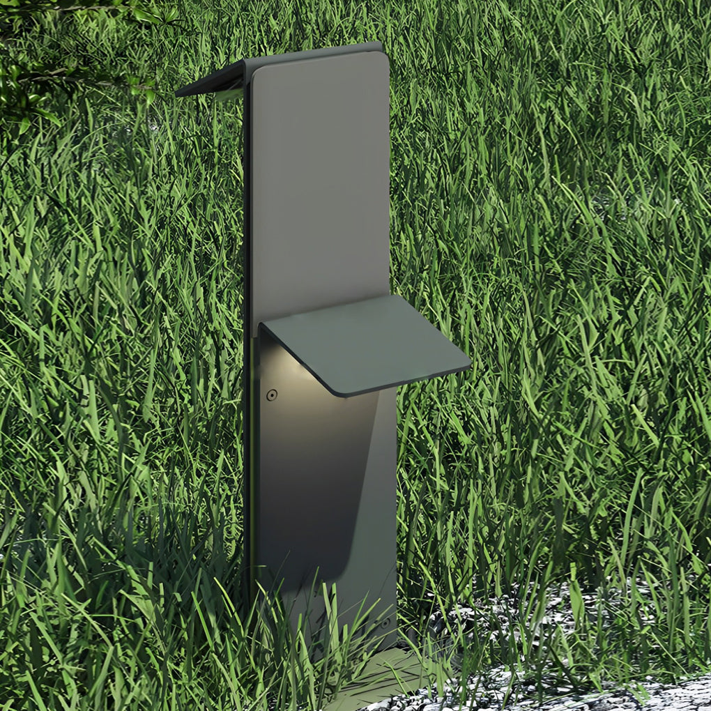 Creative Rectangular LED Waterproof Gray Modern Solar Pathway Lights