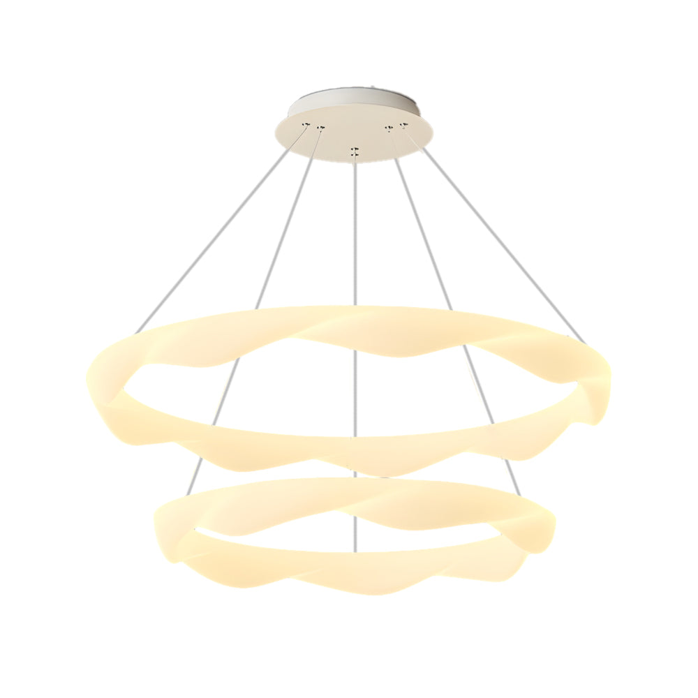 Creative Cream Style Designer Rings 3 Step Dimming Modern Chandelier