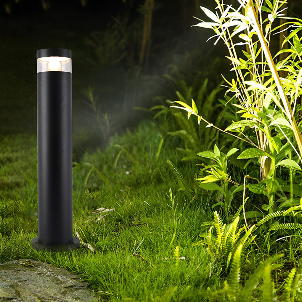 Cylindrical Creative Waterproof LED Black Modern Outdoor Lawn Lights