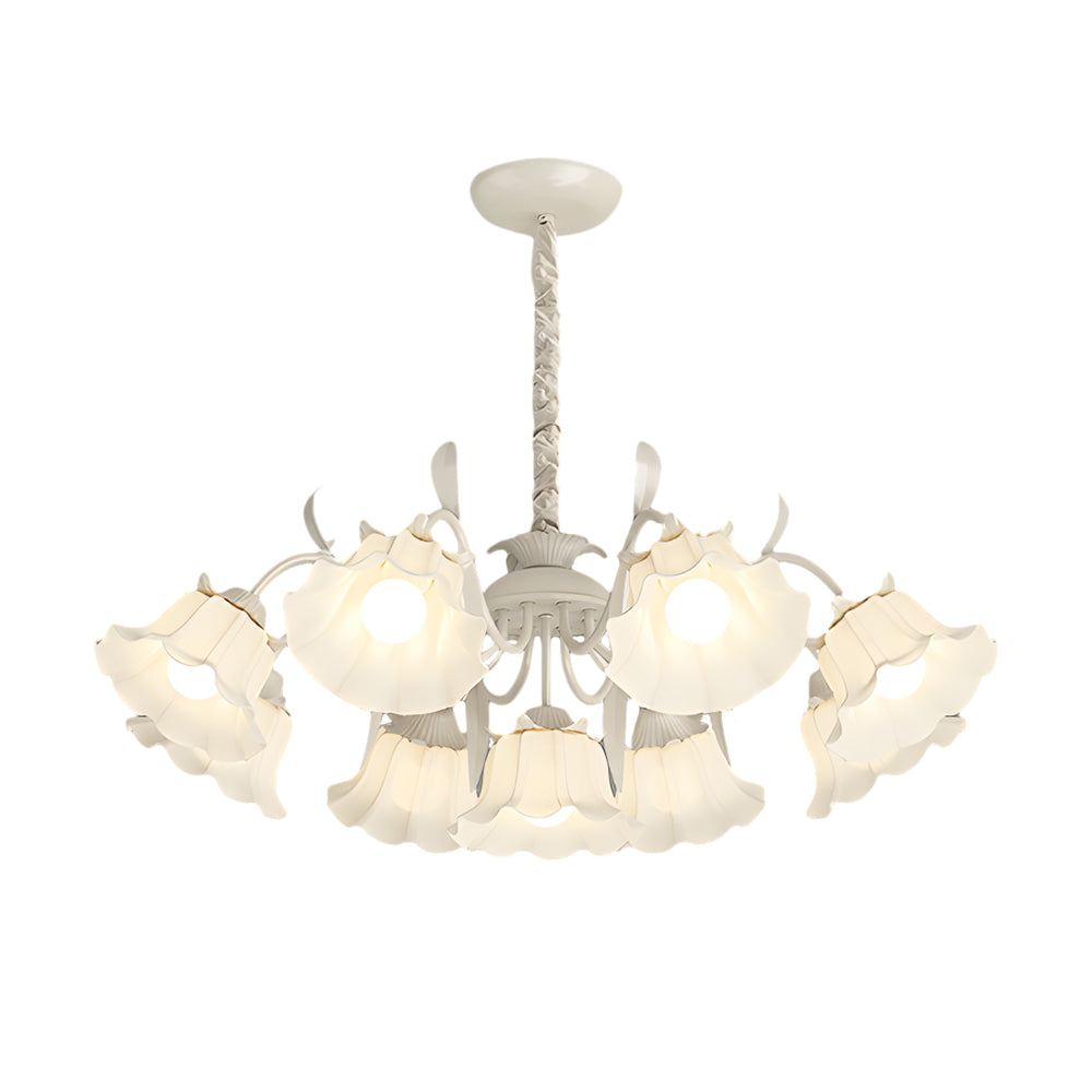 9 Heads Flowers Elegant Three Step Dimming French Style Chandelier