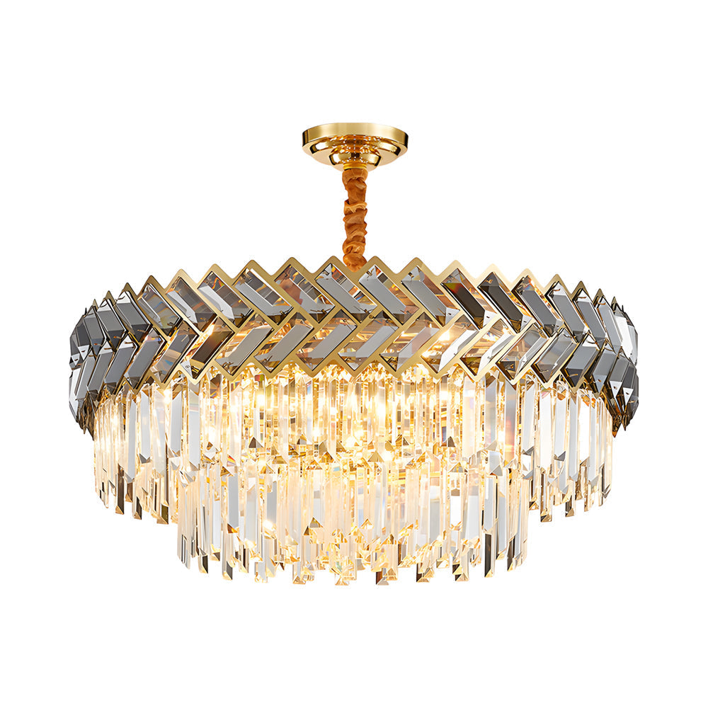 Modern LED Dimmable Dining Room Crystal Chandelier-Round/Rectangle