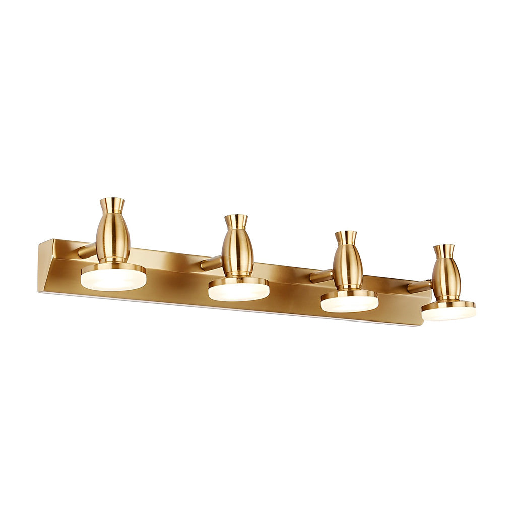 Adjustable Gold Bathroom Vanity Light with 180° Rotatable Heads - 3/4 Light LED Fixture