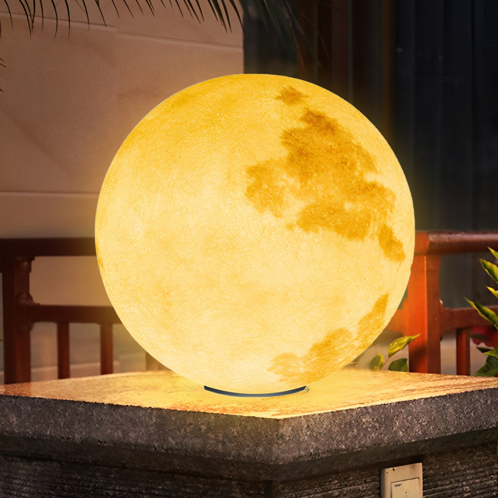 Moon-Shaped Outdoor Pier-Mount Pillar Accent Post Light