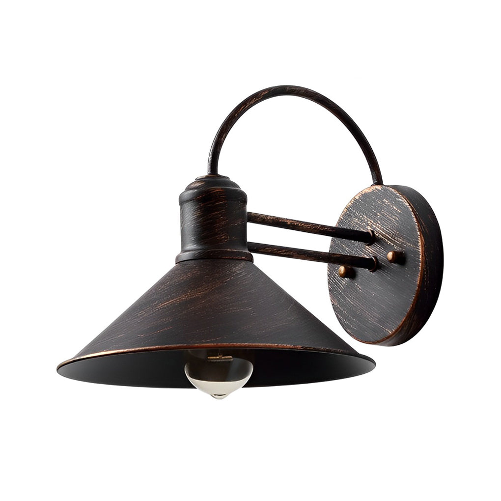 Retro Conical Iron Waterproof Industrial Style Outdoor Wall Lamp Exterior Lights