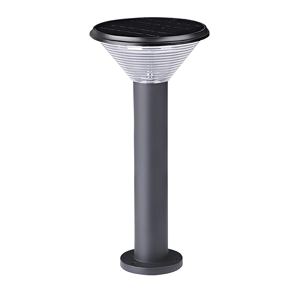 Round Light Control Induction Black Modern Outdoor Solar Pathway Lights