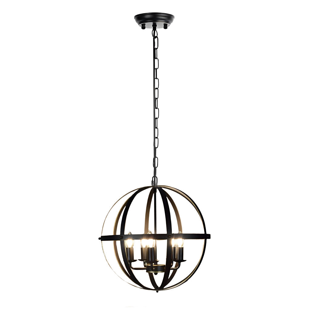 Creative Iron Round Lantern Design Industrial Style Chandelier Pendant Lights