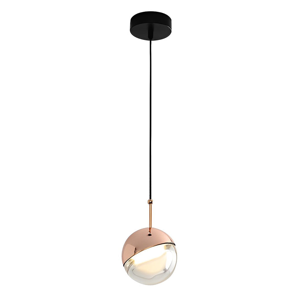 Round Rotating Minimalist Metal Glass Nordic LED Pendant Light Chandelier