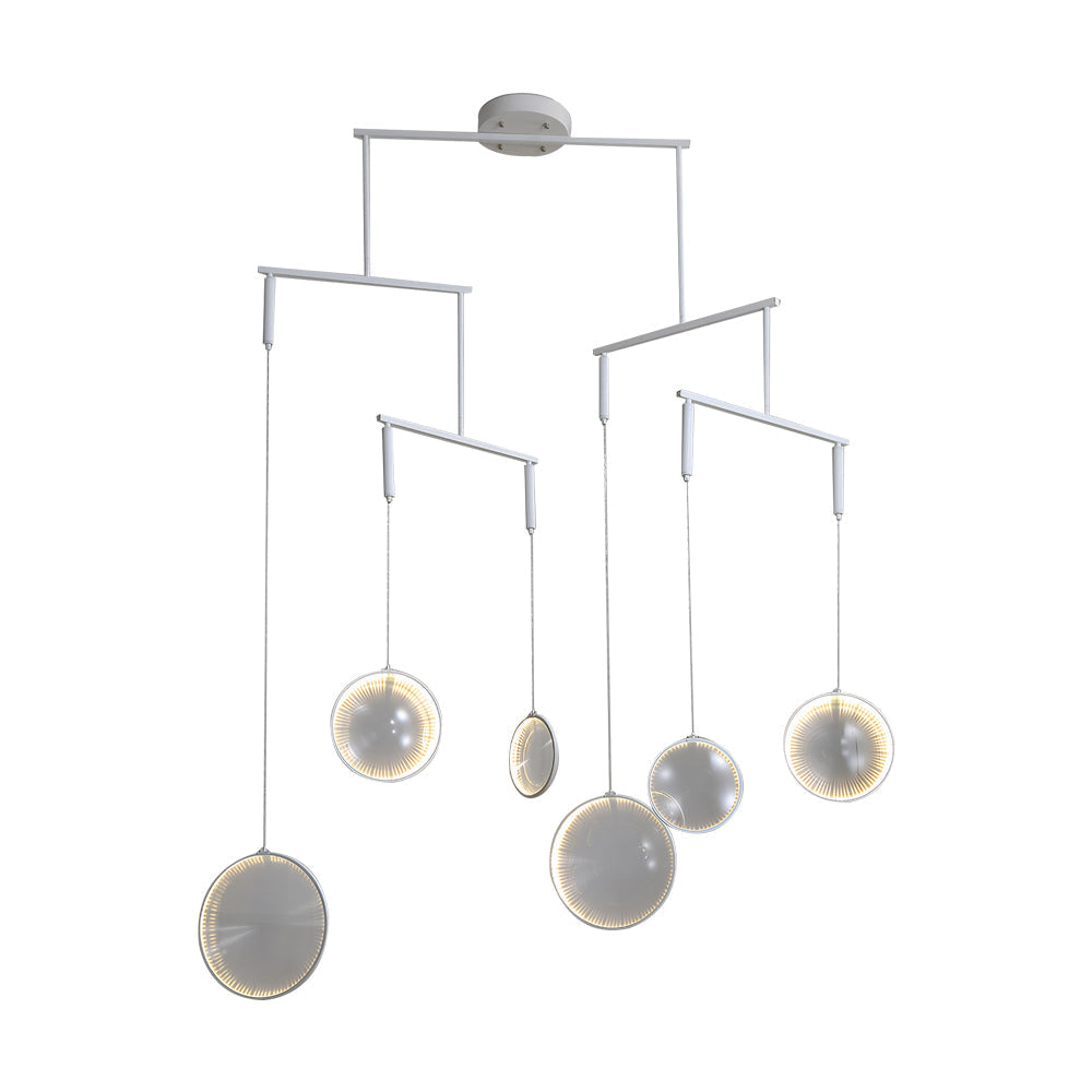 3/6/9-Light White Focus LED Chandelier