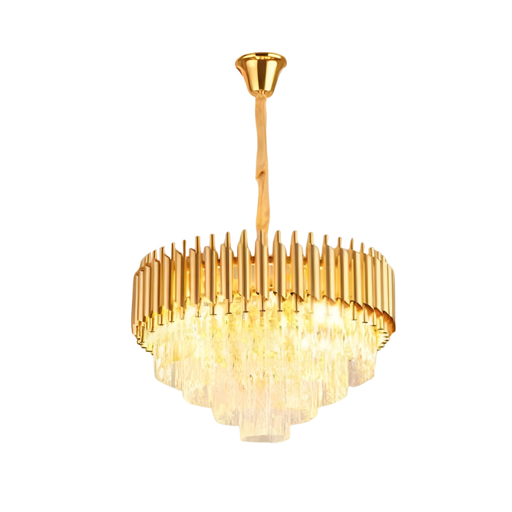 Round Oval Crystal Three Step Dimming Luxury Post-Modern Chandelier