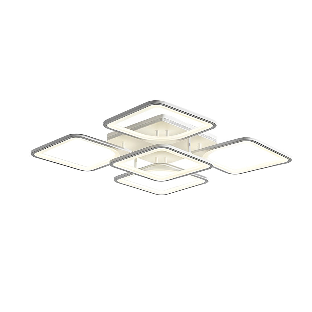 Square Creative Stepless Dimming with Remote Modern Ceiling Light Fixture