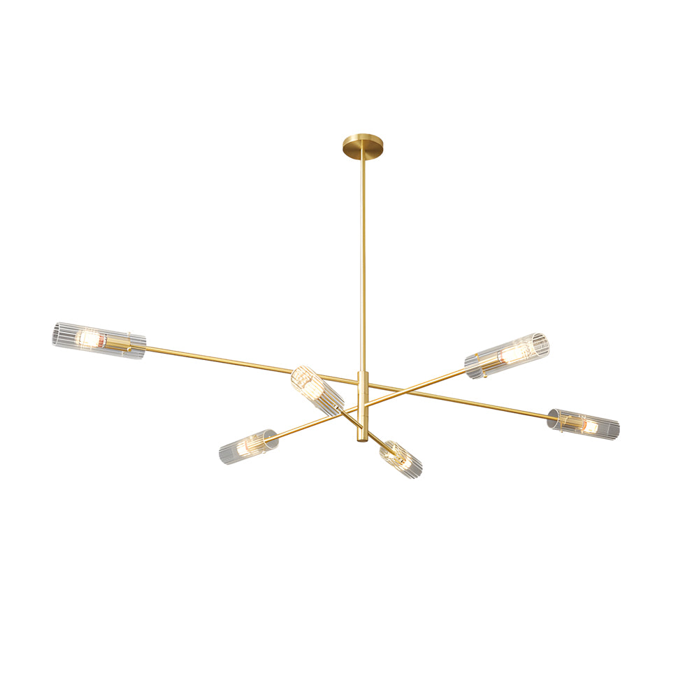 Industrial Sputnik Chandelier - Copper Linear Pendant Lights (6/8-Light)