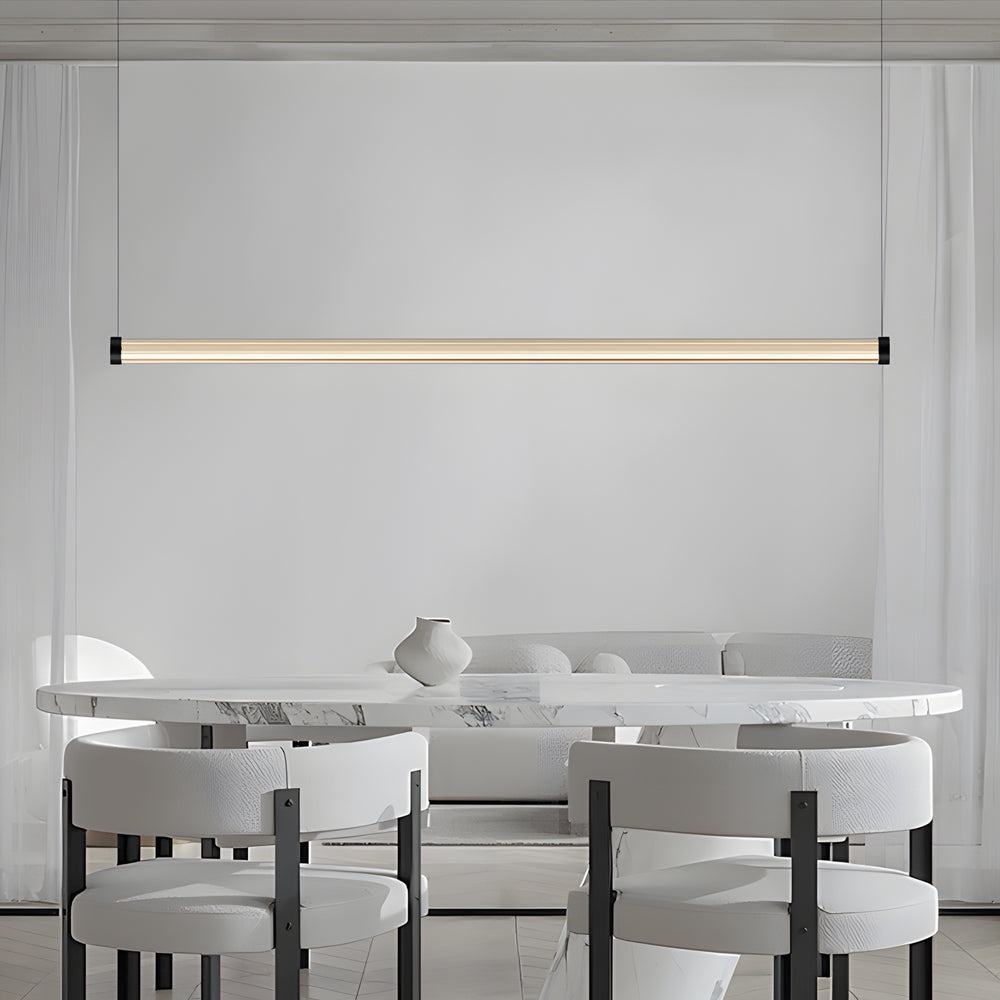 1-Light Glass Linear LED Island Pendant Light