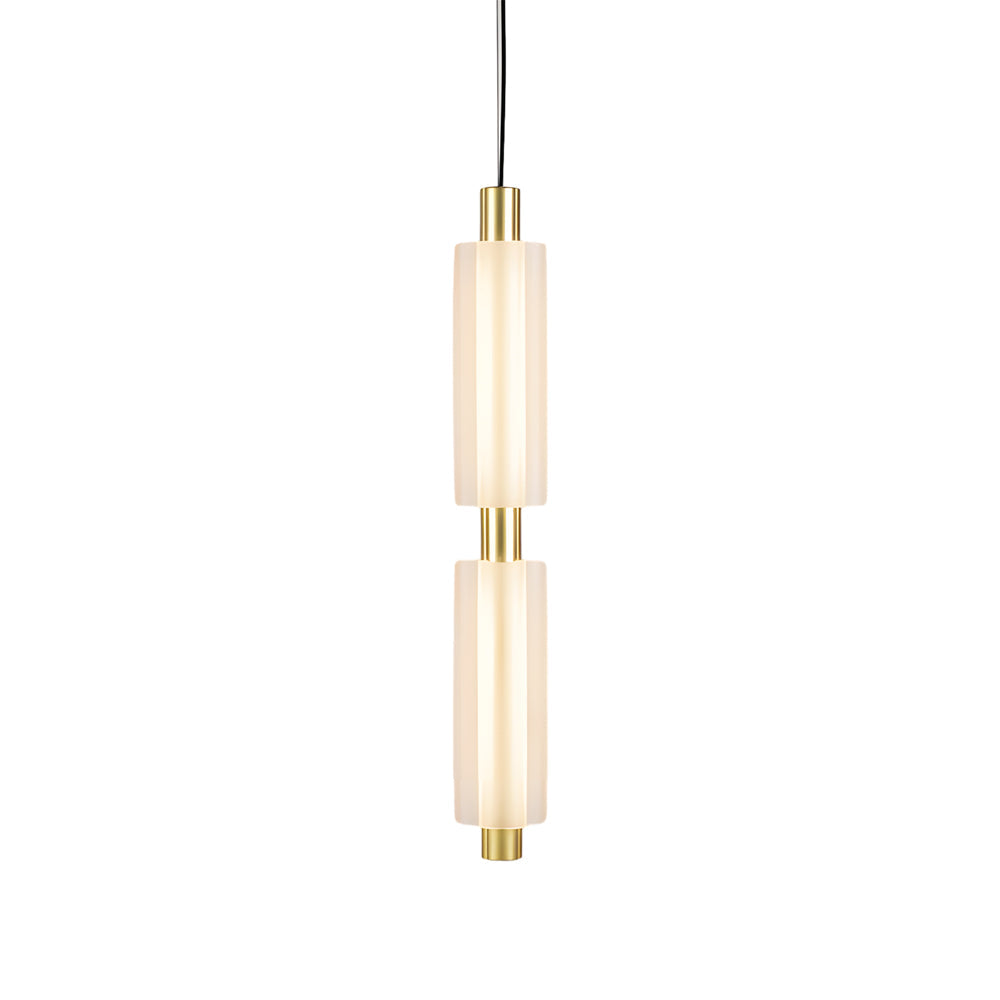 1/2/3 Heads Acrylic Cylinder Pendant Lights: Modern Hanging Lamp in Gold/Black