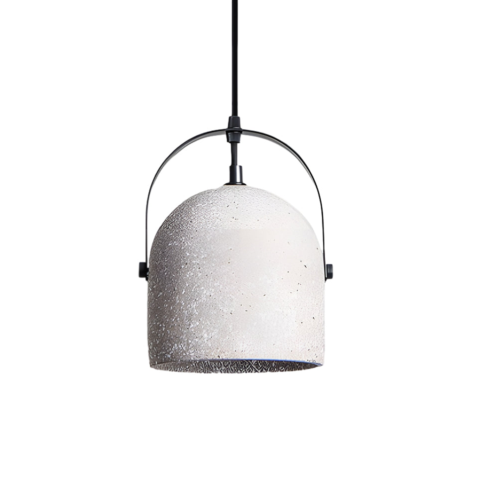 Cement Cylinder Pendant Light 1-Light Concrete Hanging Light in Gray/White/Black