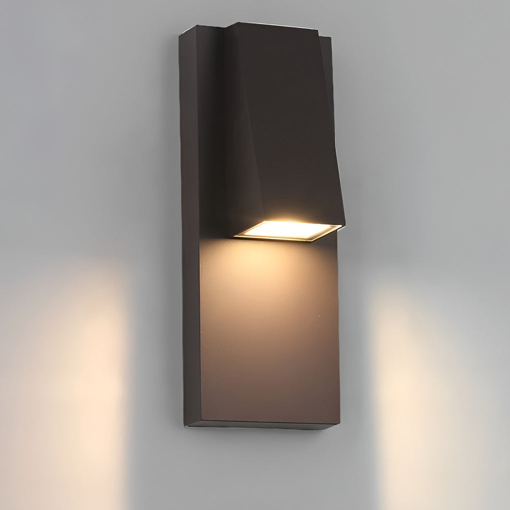 Rectangle Waterproof LED Black Modern Outdoor Wall Lamp Wall Light Fixture