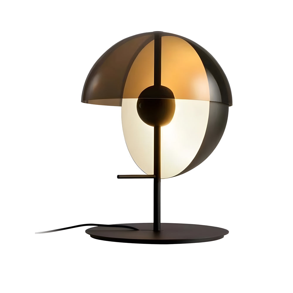 Novelty 2 Half-Spheres Amber Glass LED Table Lamp