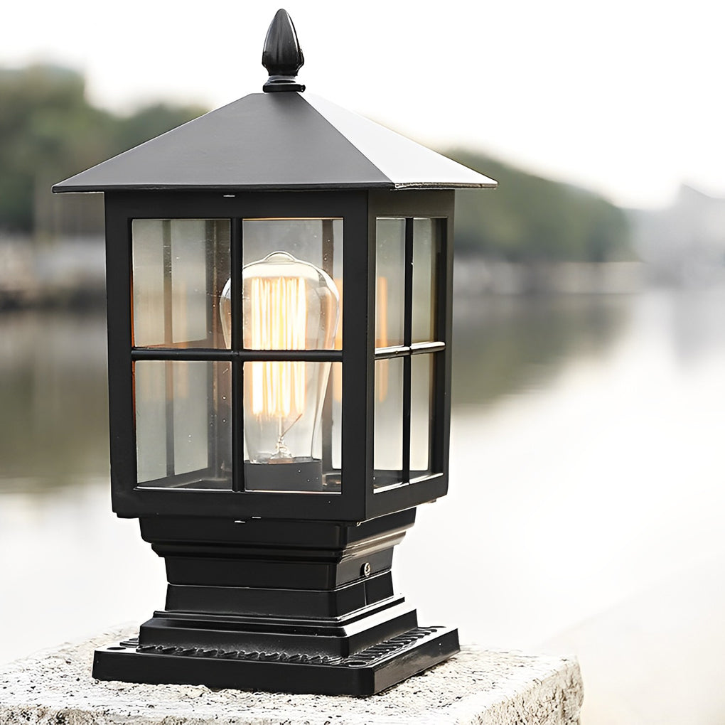 [Clearance Sale] Traditional Square Waterproof LED Black Classic Solar Post Caps Lights