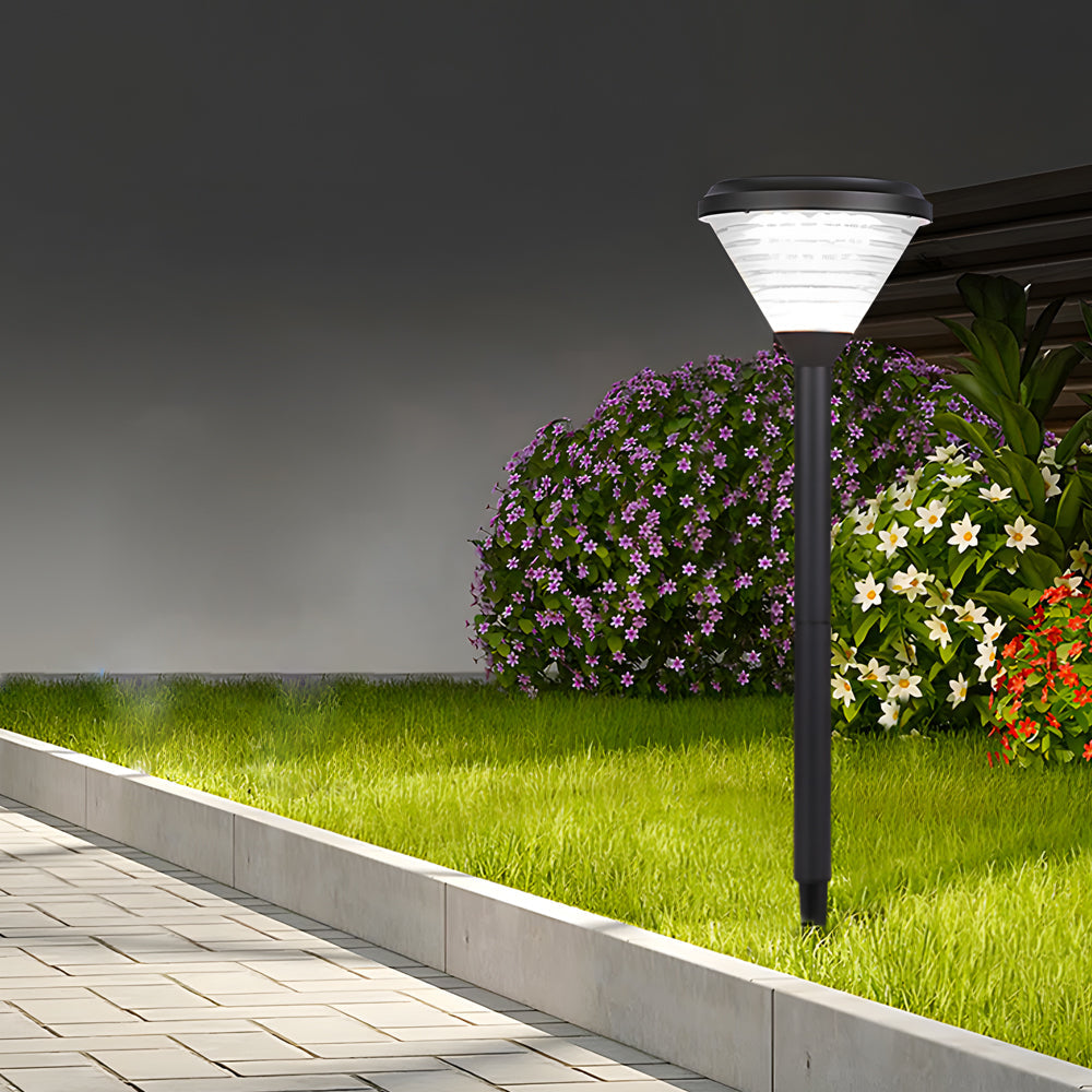 27.6-Inch H Black LED Solar Pathway Landscape Lights