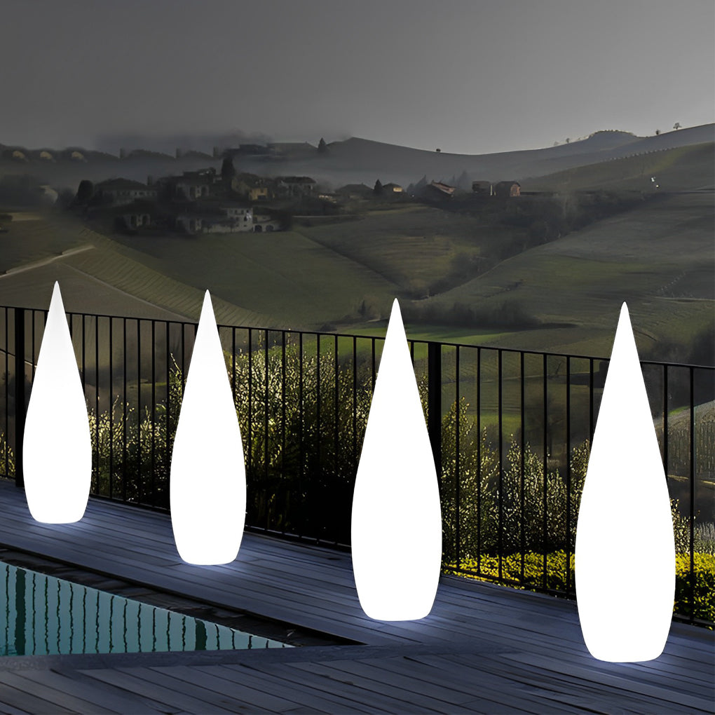 Water Drop LED Waterproof Rechargeable Solar Powered Modern Floor Lamps