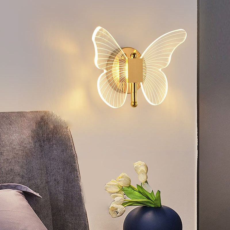 Butterflies Luxury Creative Three Step Dimming Modern LED Wall Lights Fixture