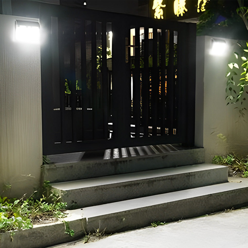 Rectangular Waterproof LED Motion Sensor Solar Wall Lights Outdoor Wall Lamp