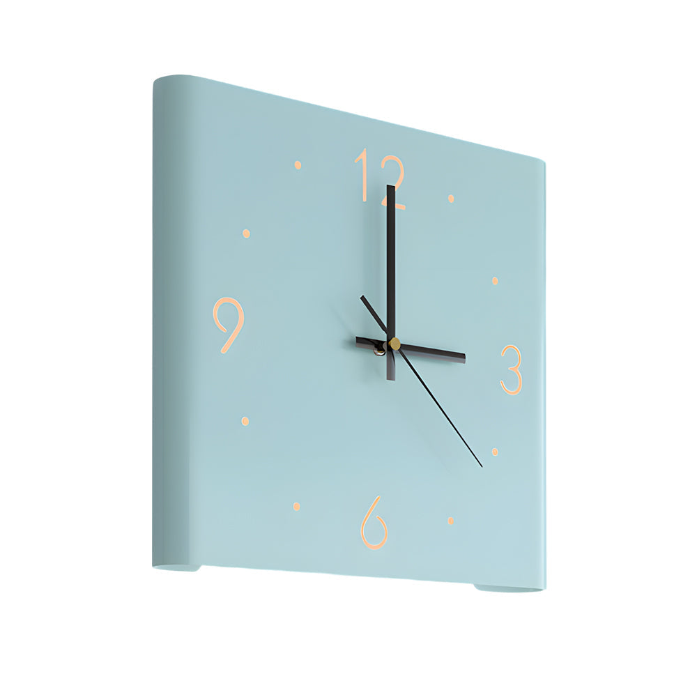 Square Metal Silent Backlit LED Corner Wall Clock Modern Wall Decor