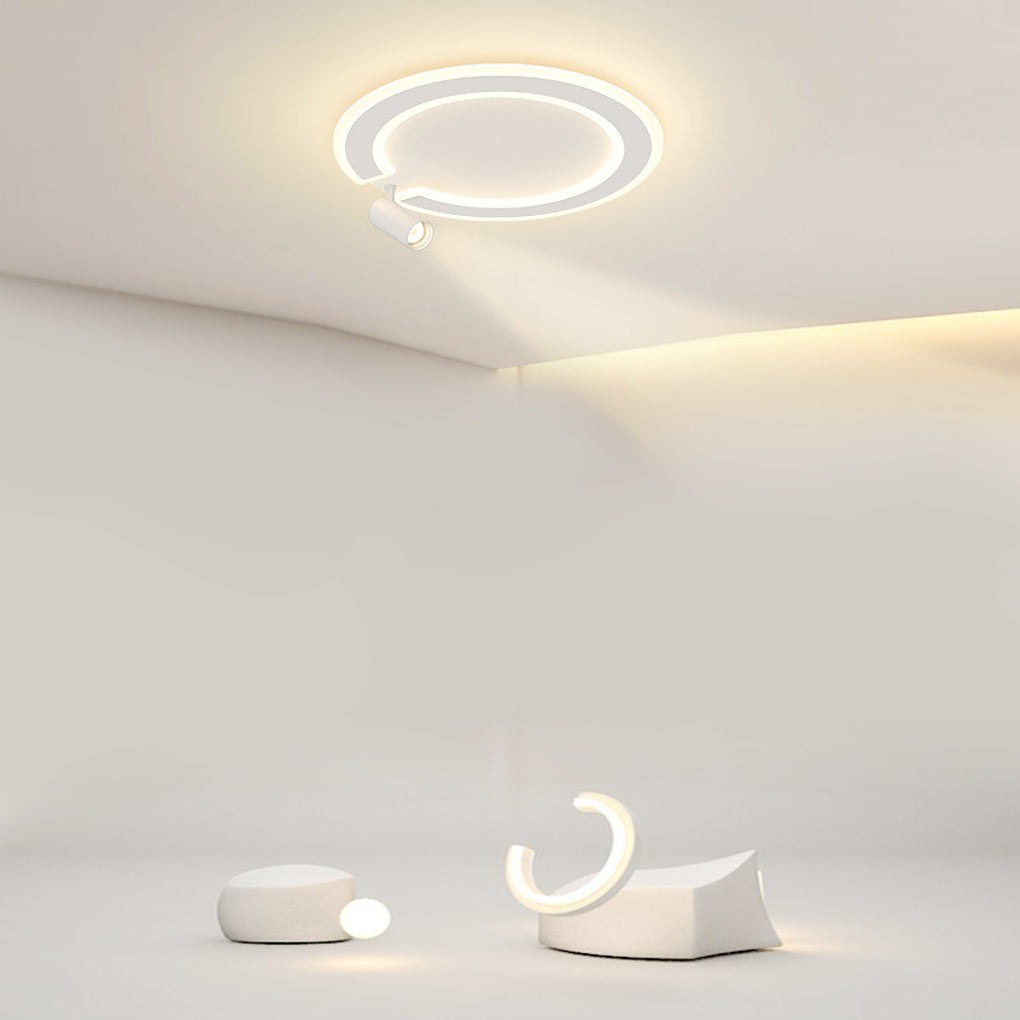 Unique Flush Mount Lighting Circle Shaped Iron Acrylic Light with Spotlight