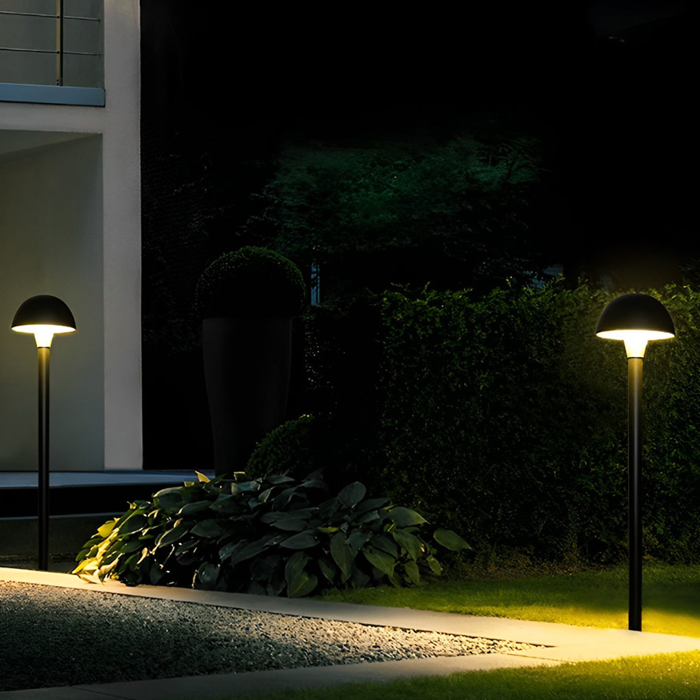 Creative Mushroom Shape Outdoor Waterproof LED Black Modern Lawn Lamp