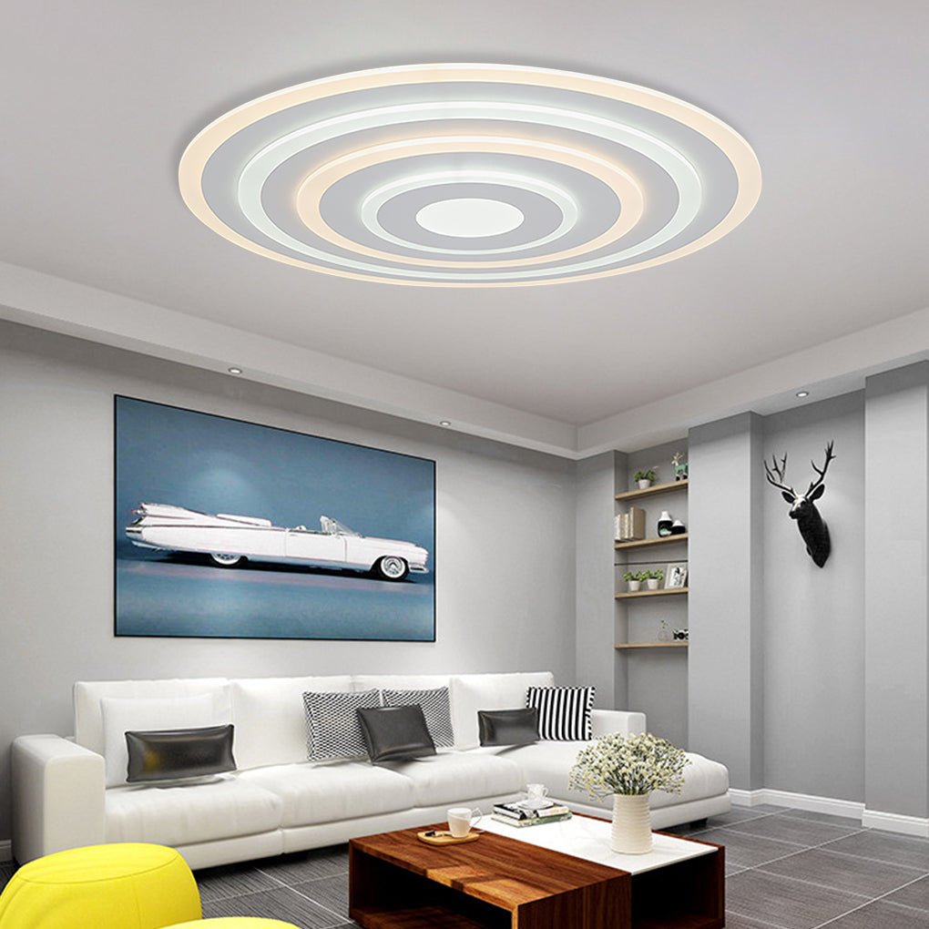 Concentric Circles Modern Flush Mount Light Dimmable LED Ceiling Lights