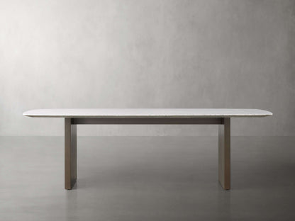 Saint Germain Stone Dining Table with Clement Base
