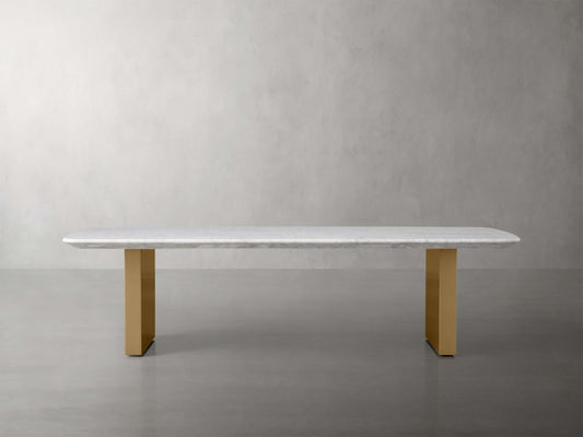 Saint Germain Stone Top Coffee Table with Brass Clement Base