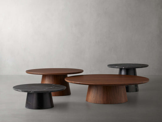 Hemmings Nesting Coffee Table Cluster in Black Marquina and Walnut