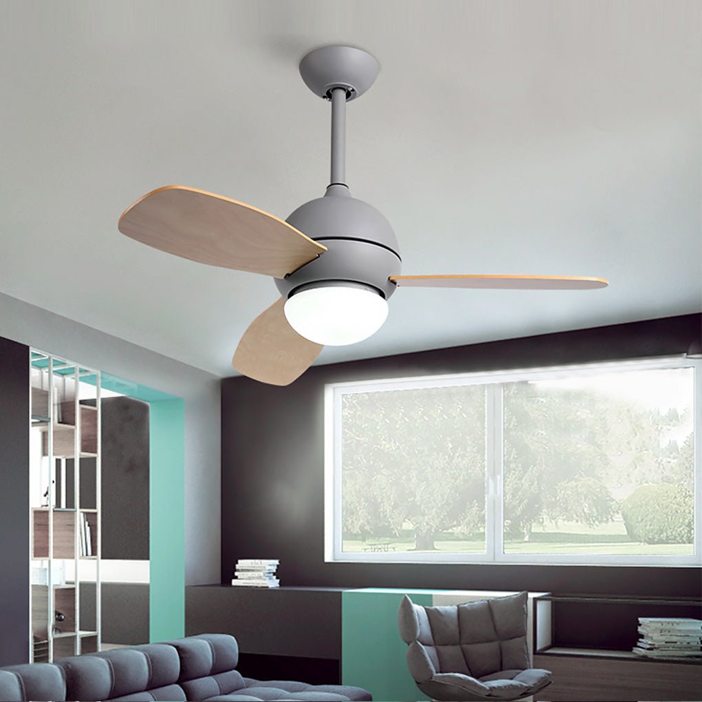 36 Inches Nordic Minimalist LED Remote Control Ceiling Fan Light for Living Room Dining Room