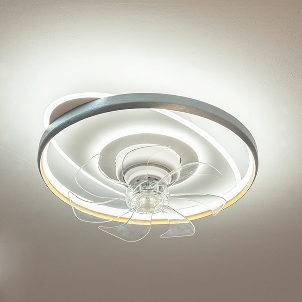 360° Rotatable LED Three-color Light Stepless Dimming Ceiling Fan Lamp with Remote Control