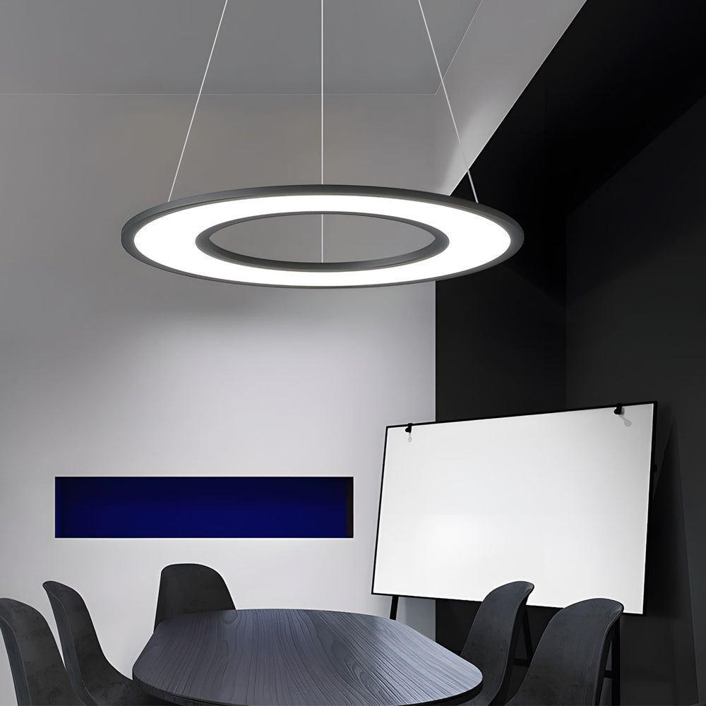 Planet Rings LED Pendant Light in Black/White