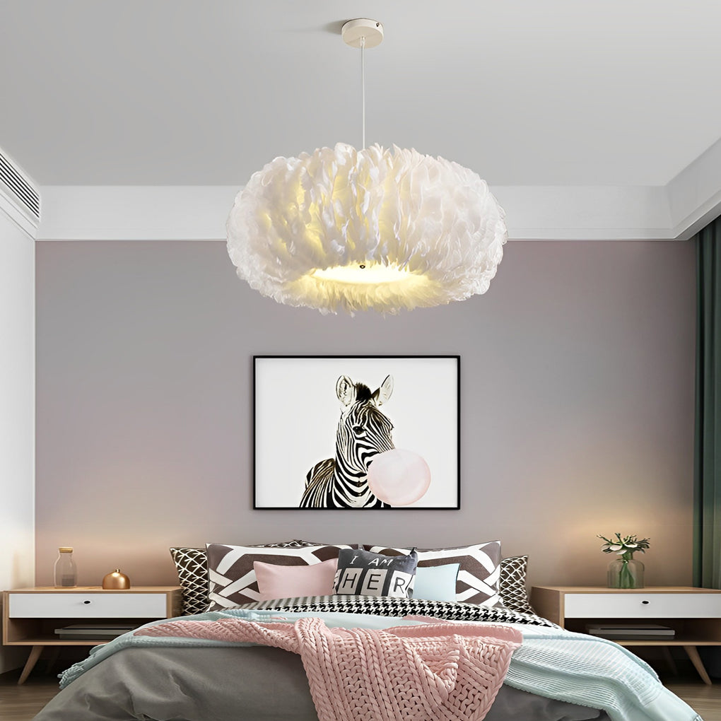 Minimalist Feathers White Creative Modern Pendant Lighting Chandelier