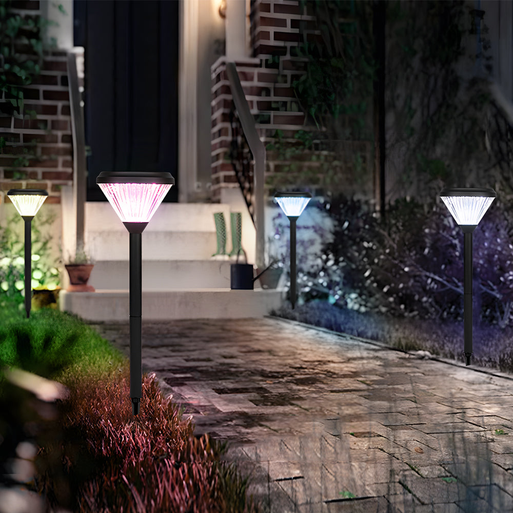 27.6-inch H Black Garden Solar Pathway Lights