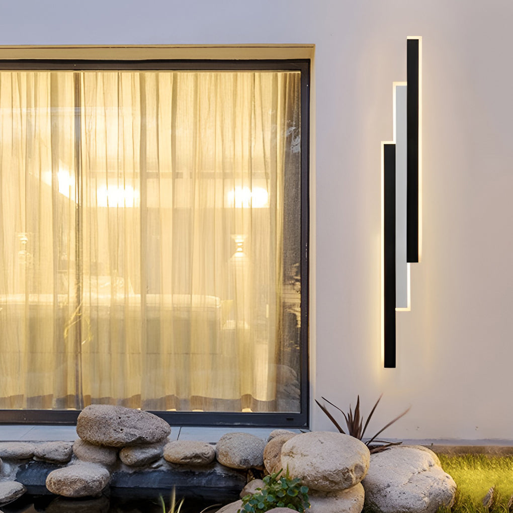 3-light Combined Linear Wall Lights 3-LED Rectangle Bar Outdoor Wall Light