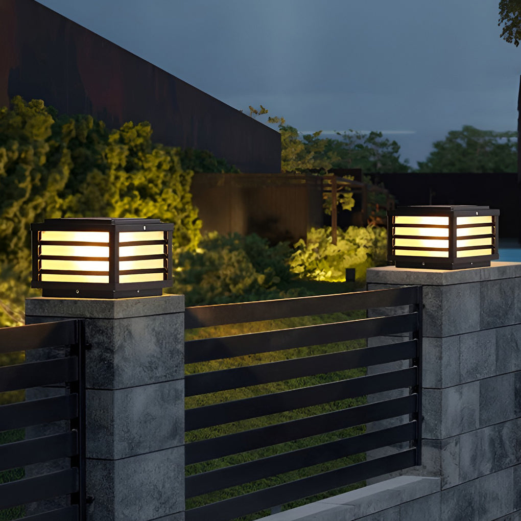 Modern Solar LED Fence Cap Post Lights for Pretty Fence Post Lighting