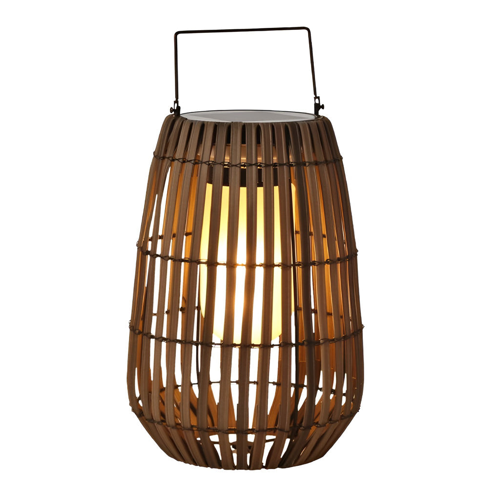 Rattan Portable Lantern Shaped LED Waterproof Solar Outdoor Lights