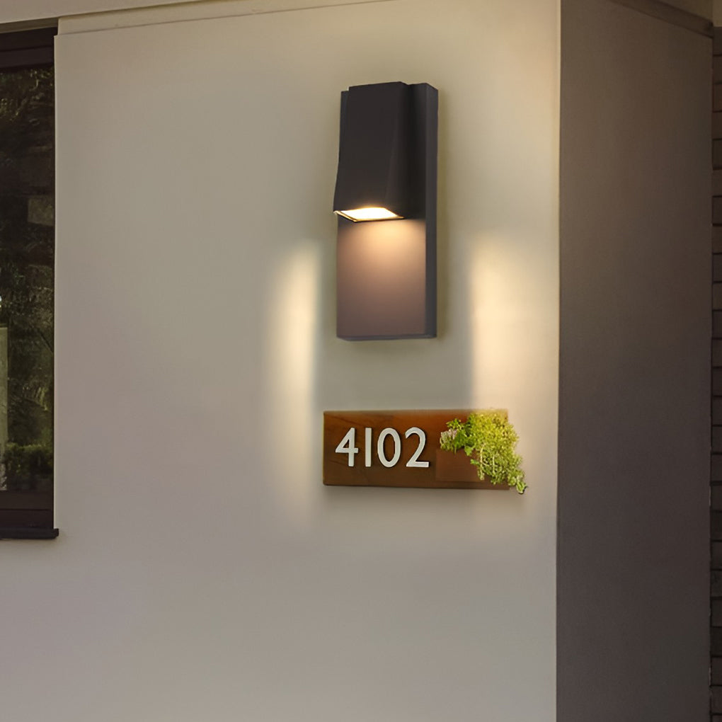 Rectangle Waterproof LED Black Modern Outdoor Wall Lamp Wall Light Fixture